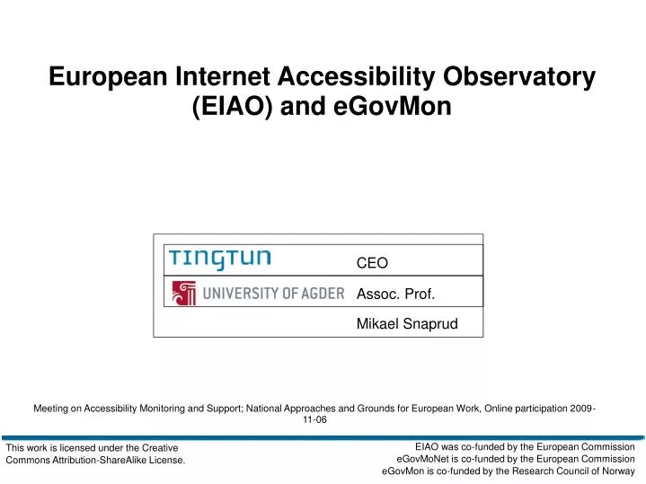 european internet accessibility observatory eiao and egovmon
