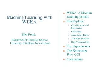 Machine Learning with WEKA