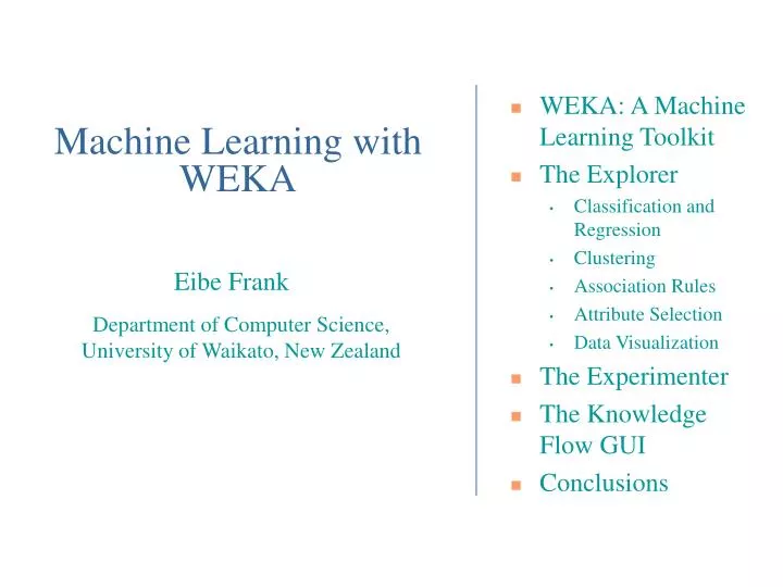 machine learning with weka