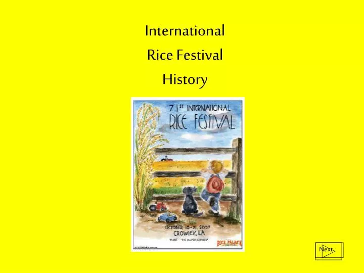international rice festival history