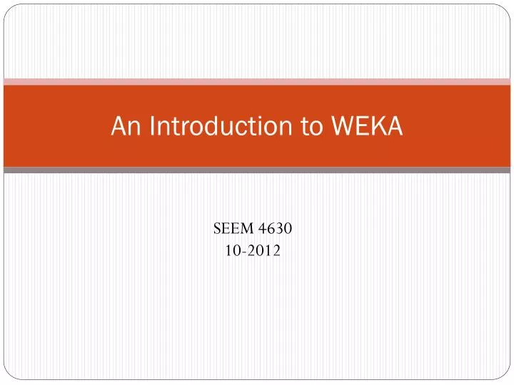 an introduction to weka