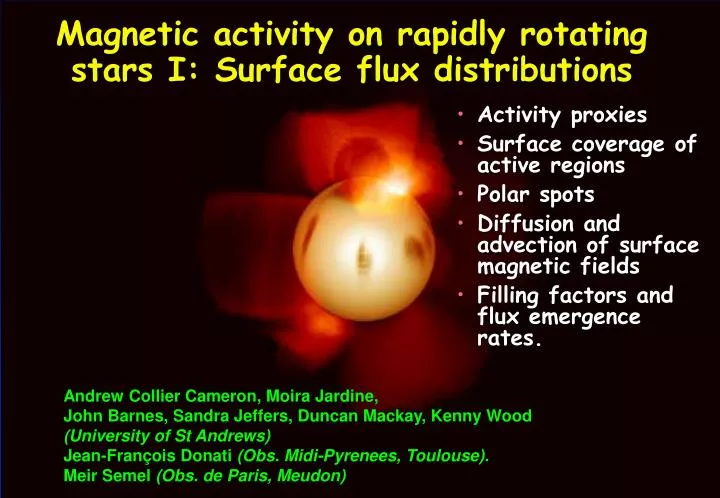 magnetic activity on rapidly rotating stars i surface flux distributions