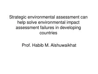 Prof. Habib M. Alshuwaikhat