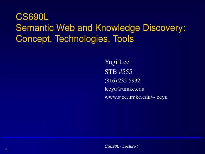 cs690l semantic web and knowledge discovery concept technologies tools