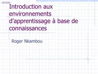 introduction aux environnements d apprentissage base de connaissances
