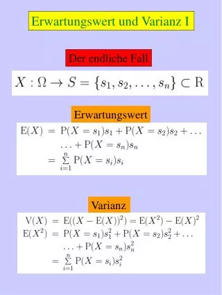 Erwartungswert und Varianz I
