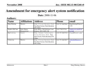 Amendment for emergency alert system notification