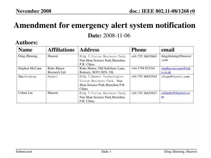 amendment for emergency alert system notification