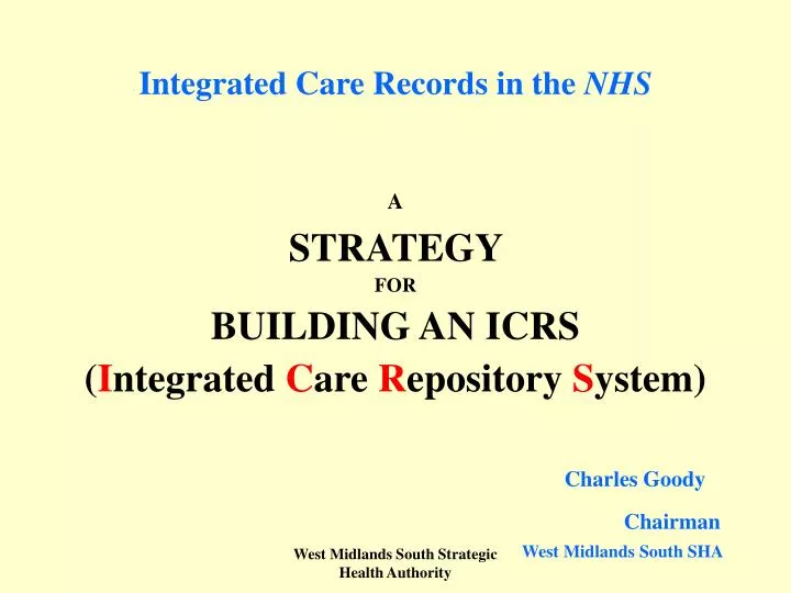 integrated care records in the nhs