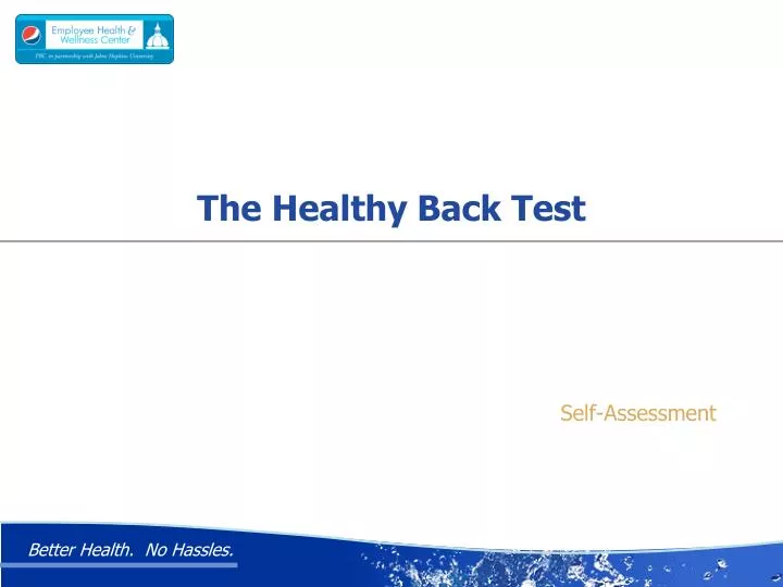 the healthy back test