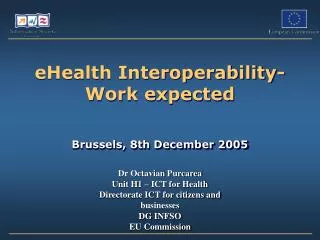 eHealth Interoperability- Work expected