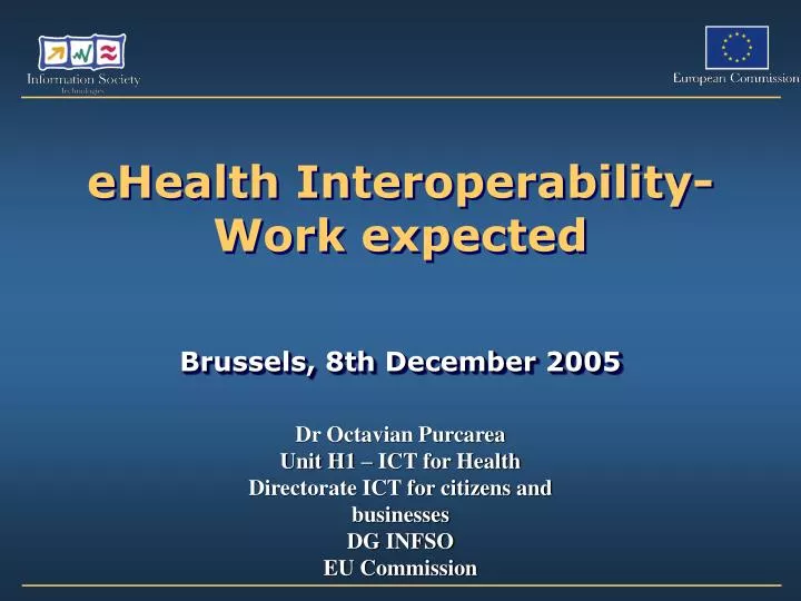 ehealth interoperability work expected