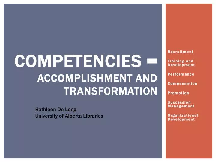 competencies accomplishment and transformation