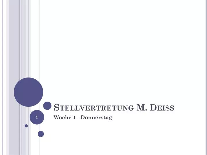 stellvertretung m deiss