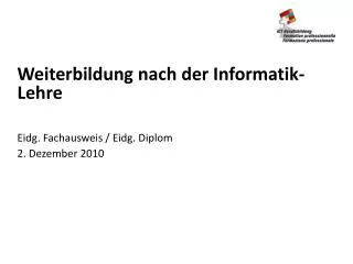 weiterbildung nach der informatik lehre