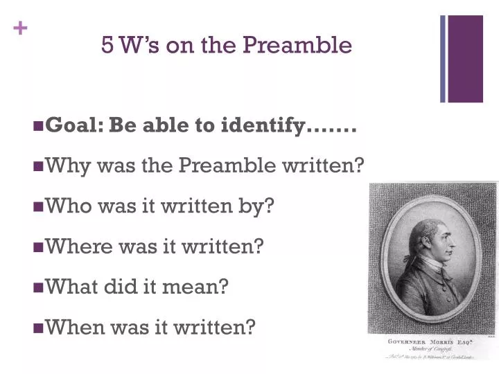 5 w s on the preamble