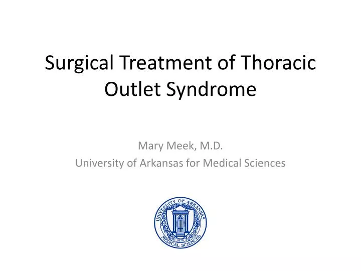 surgical treatment of thoracic outlet syndrome