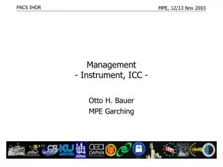Management - Instrument, ICC -