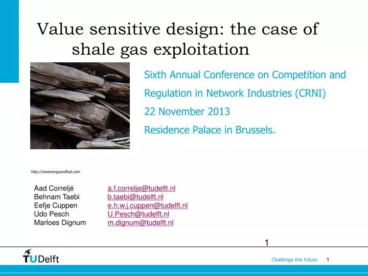value sensitive design the case of shale gas exploitation