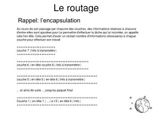 le routage