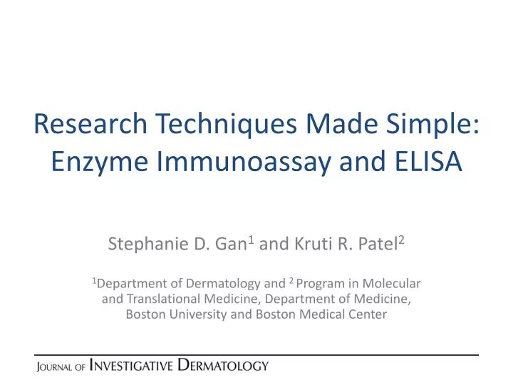 research techniques made simple enzyme immunoassay and elisa