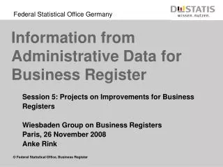 Information from Administrative Data for Business Register