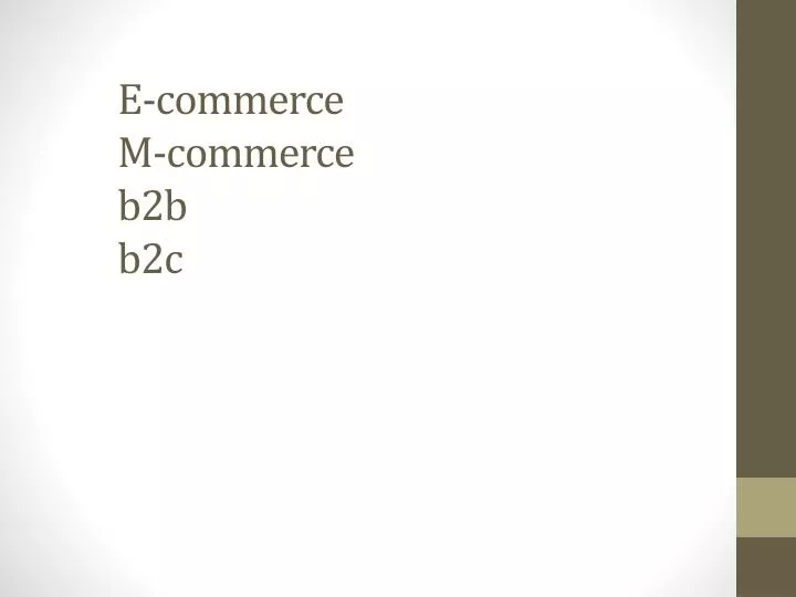 e commerce m commerce b2b b2c