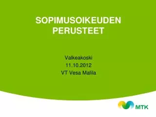 sopimusoikeuden perusteet