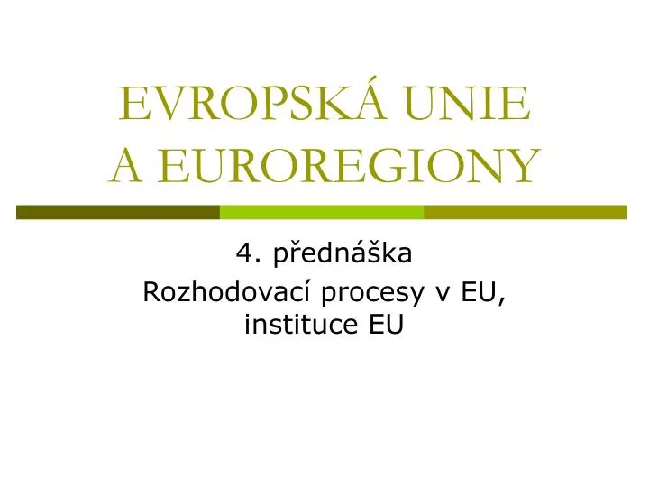 evropsk unie a euroregiony