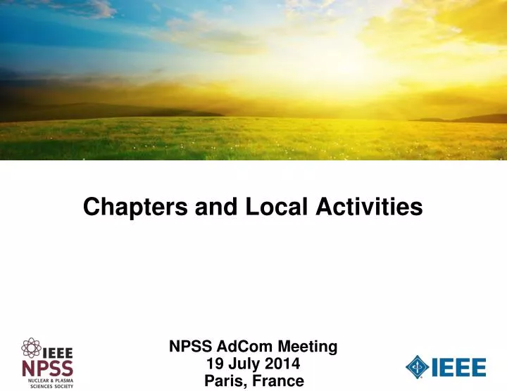 chapters and local activities