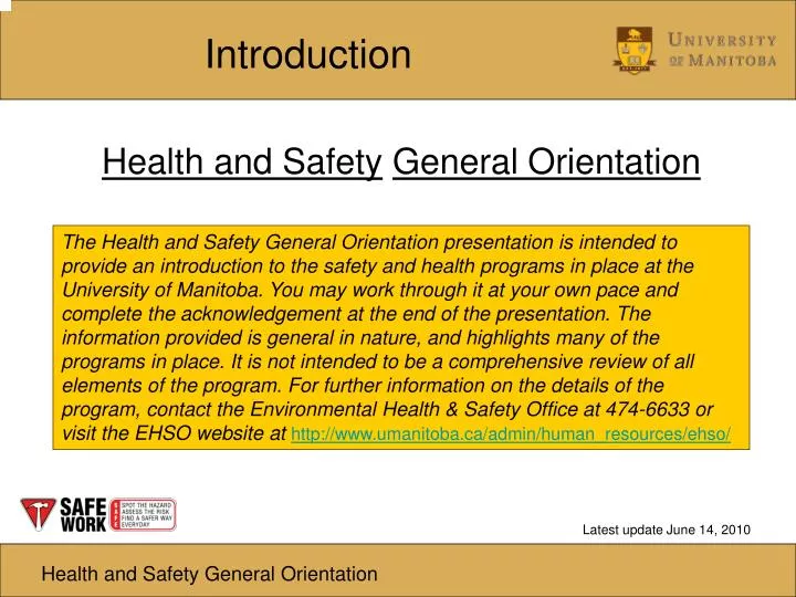 health and safety general orientation