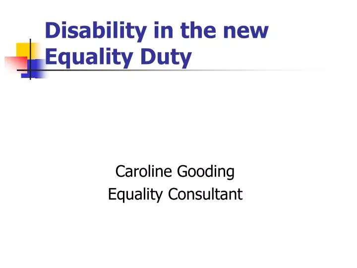 disability in the new equality duty