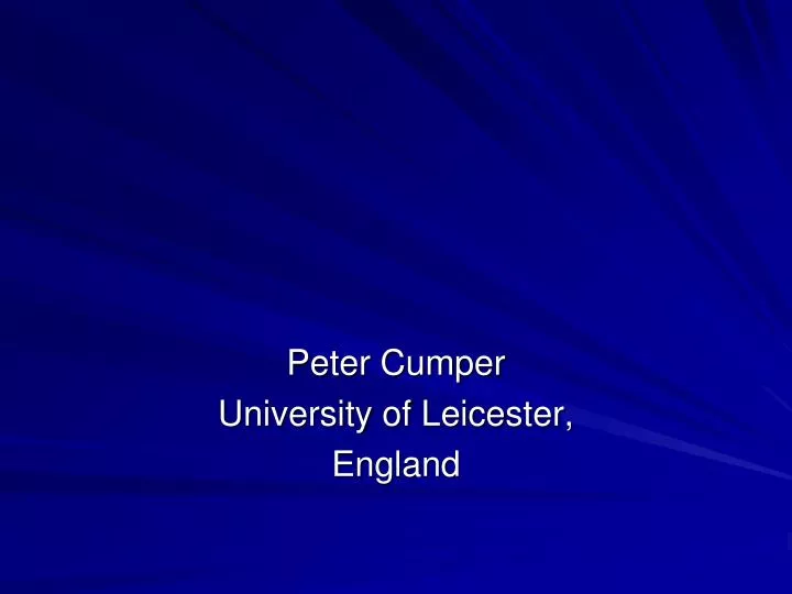peter cumper university of leicester england