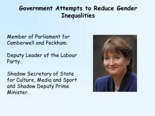 Government Attempts to Reduce Gender Inequalities