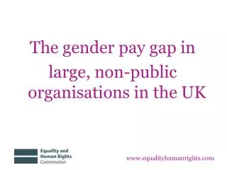The gender pay gap in large, non-public organisations in the UK