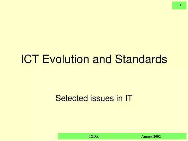 ict evolution and standards