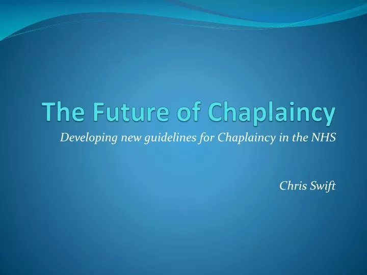 the future of chaplaincy