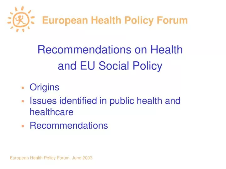 european health policy forum
