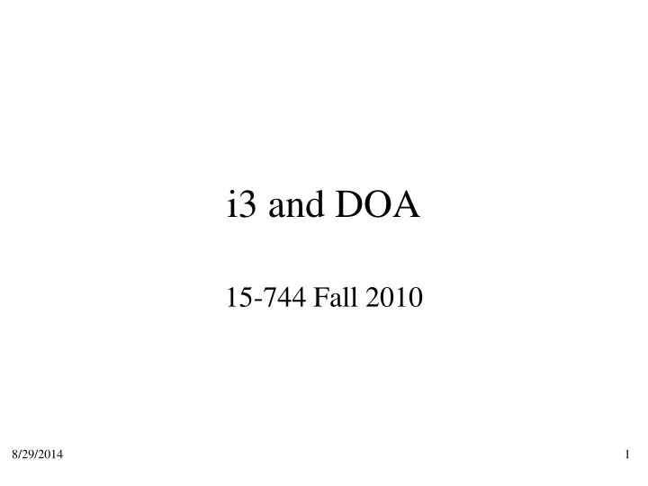 i3 and doa