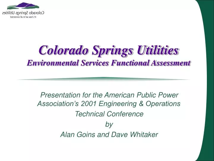 colorado springs utilities environmental services functional assessment