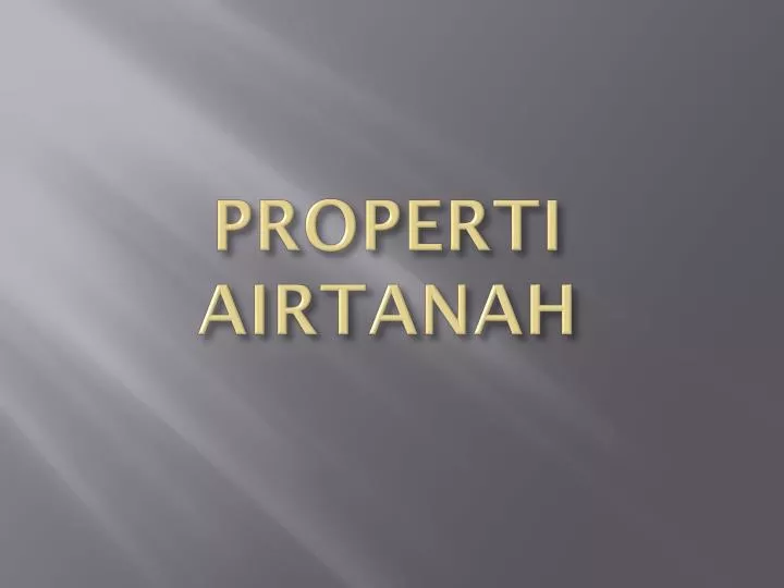 properti airtanah