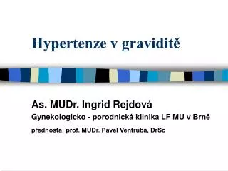 hypertenze v gravidit
