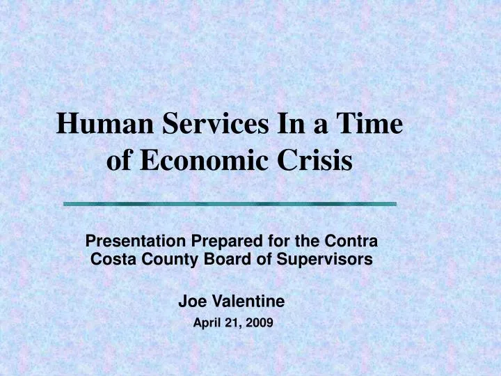 human services in a time of economic crisis