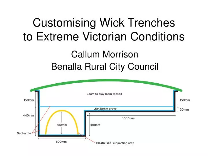 customising wick trenches to extreme victorian conditions