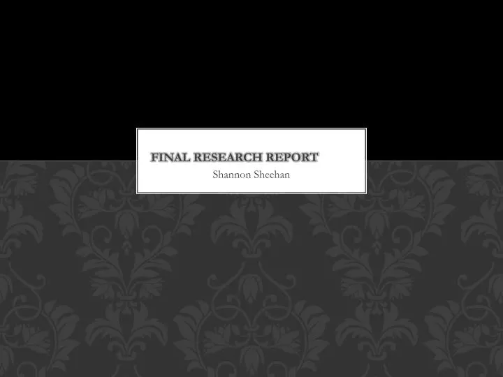 final research report