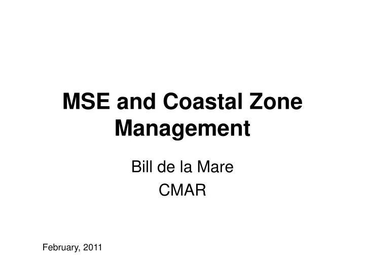 mse and coastal zone management