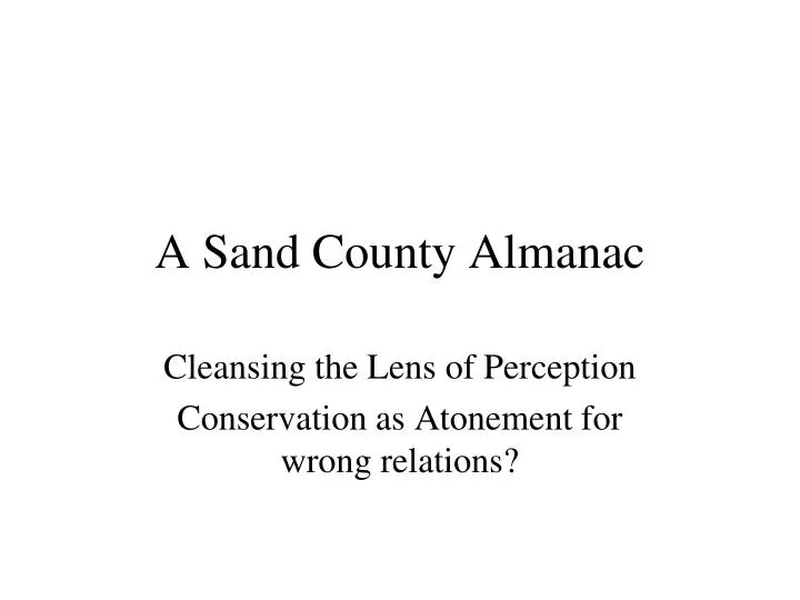 a sand county almanac