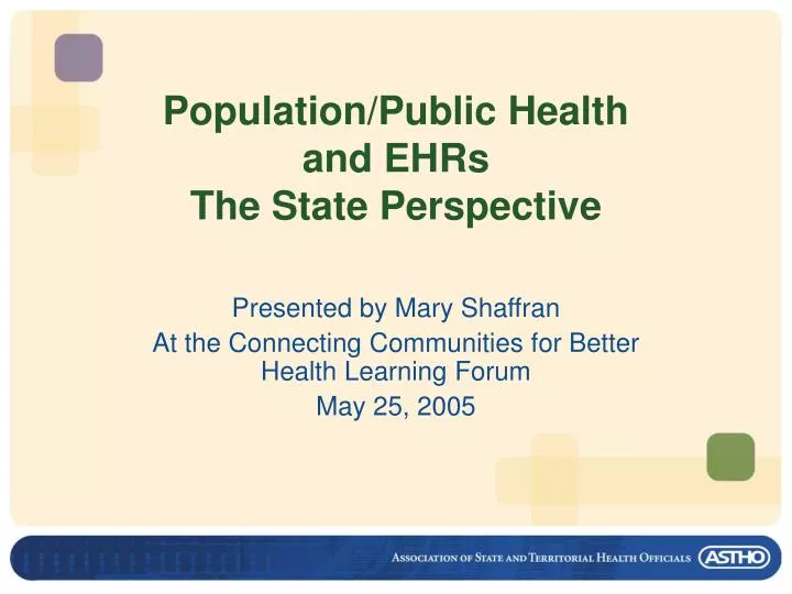 population public health and ehrs the state perspective