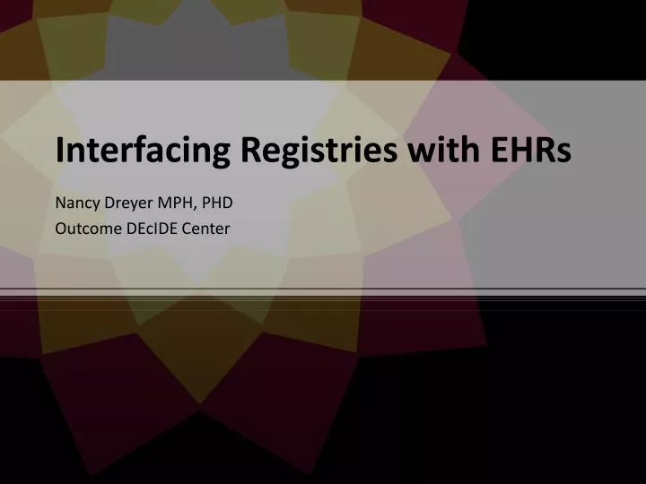 interfacing registries with ehrs