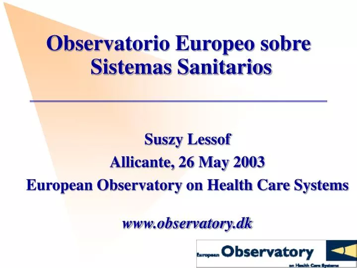 observatorio europeo sobre sistemas sanitarios